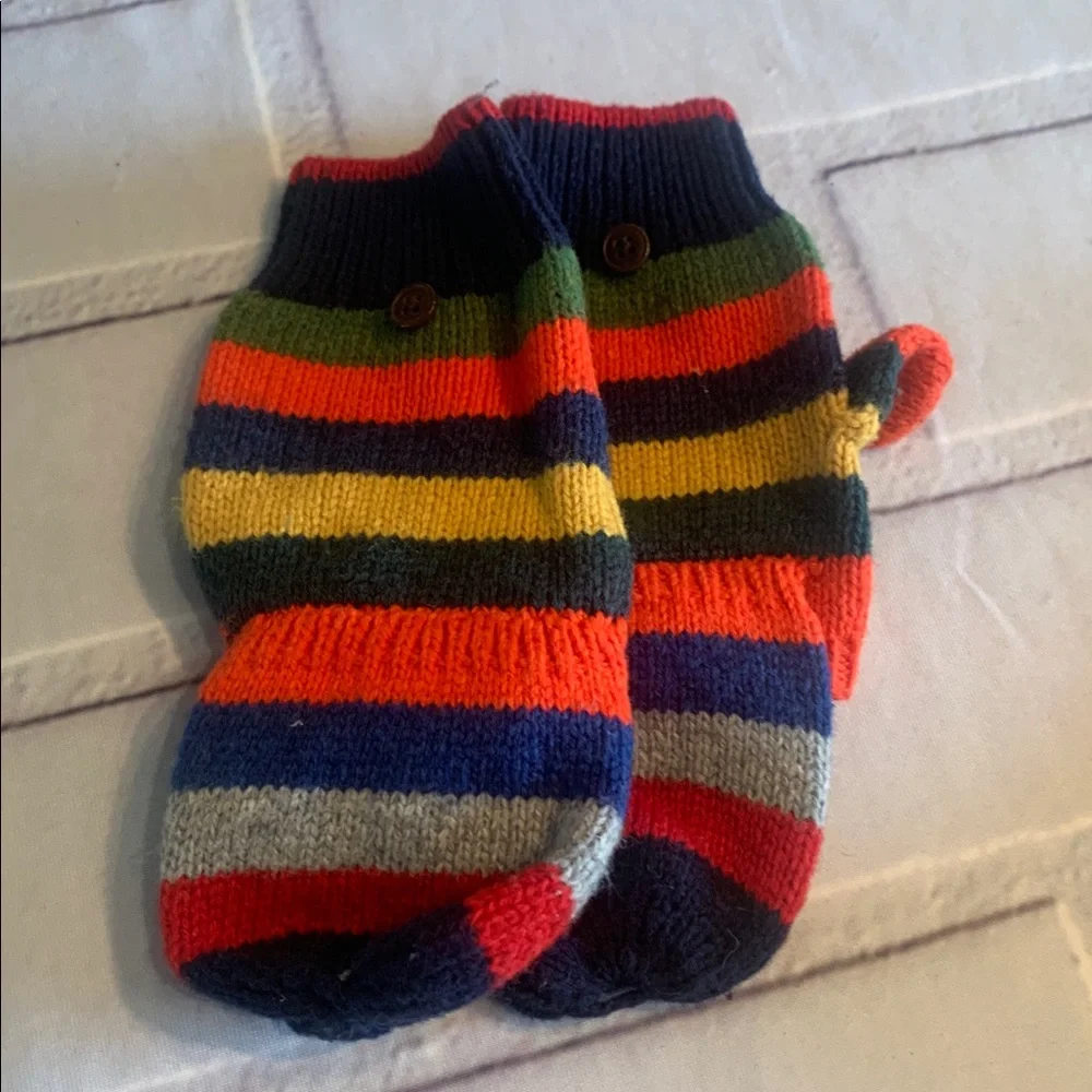 GAP Kids Multicolor Striped Mittens and Neck Warmer